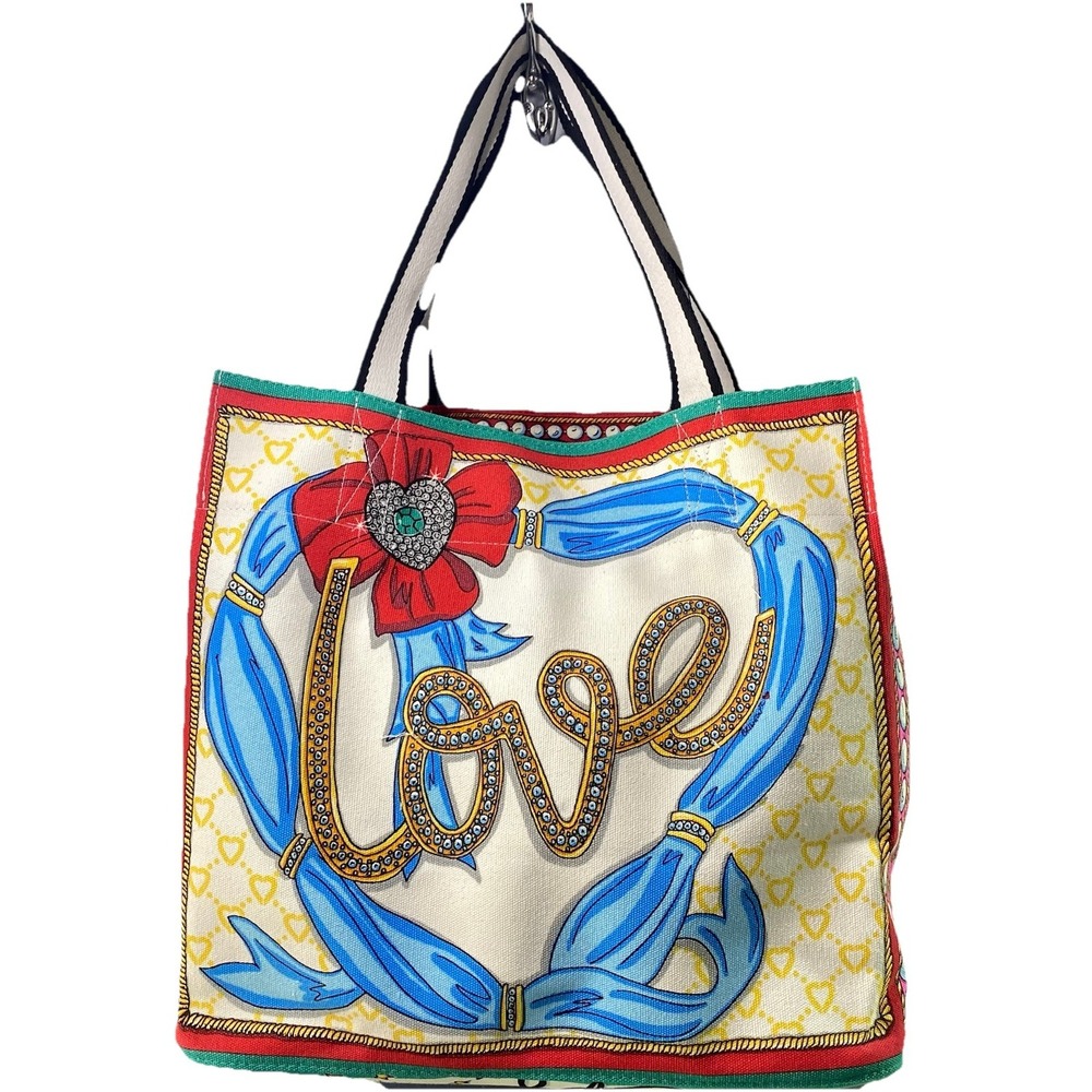 Brighton Sparkle‎ & Shine Love Heavy Canvas Shopping Tote Bag 14x15x8" NWT
